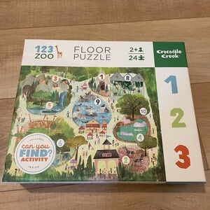 Crocodile Creek 123 Zoo Floor Puzzle - Green, Blue, Red